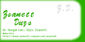 zsanett duzs business card